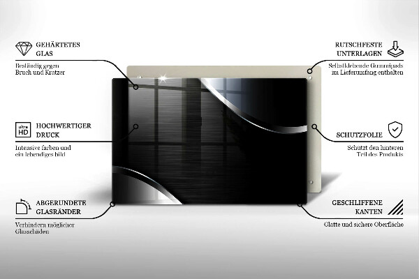 Protetor em vidro para fogão Abstração de metal