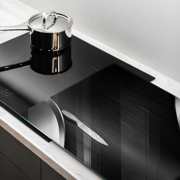 Protetor em vidro para fogão Abstração de metal