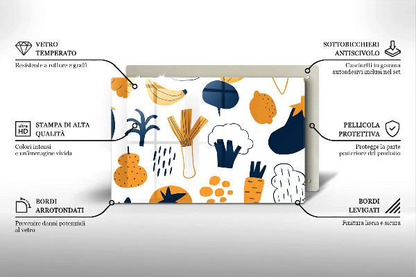 Protetor para fogão de vidro Ilustração de alimentos