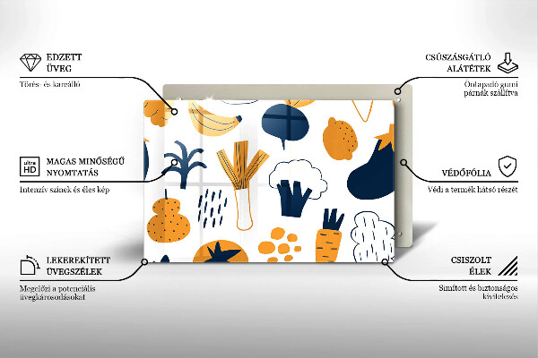 Protetor para fogão de vidro Ilustração de alimentos