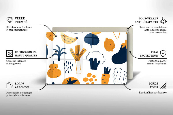 Protetor para fogão de vidro Ilustração de alimentos