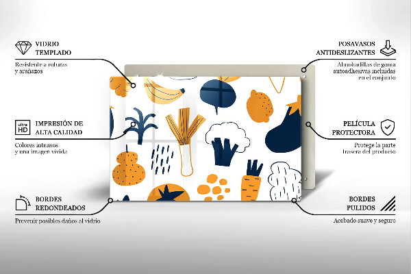 Protetor para fogão de vidro Ilustração de alimentos