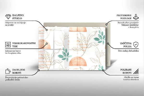 Cobertura placa vitrocerámica Padrão de folha Boho