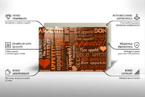 Protetor em vidro para fogão legendas de bom apetite