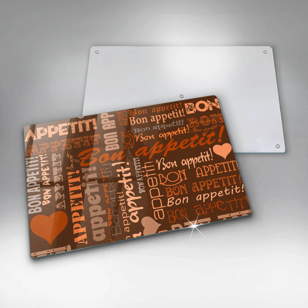 Protetor em vidro para fogão legendas de bom apetite