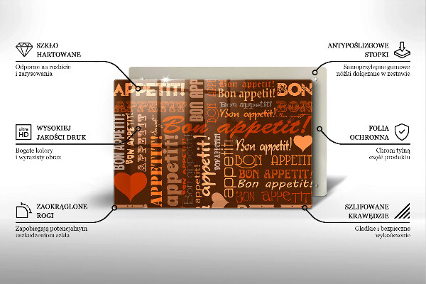 Protetor em vidro para fogão legendas de bom apetite