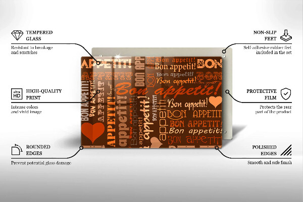 Protetor em vidro para fogão legendas de bom apetite