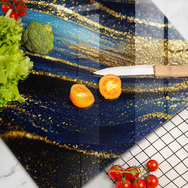 Protetor de fogão de vidro Abstração azul marinho