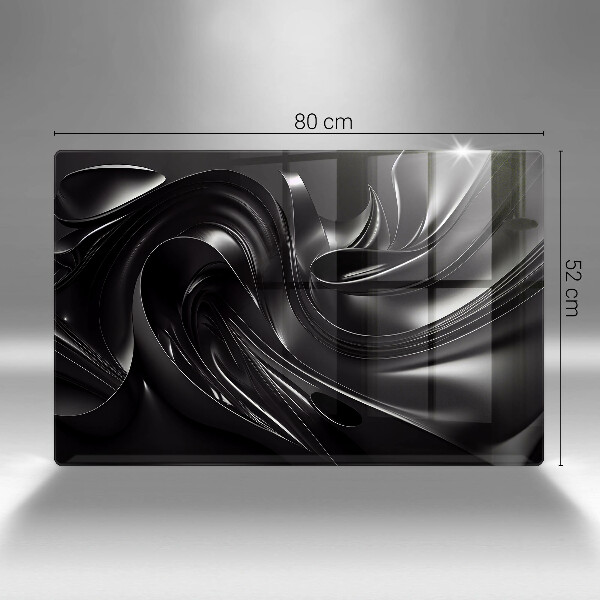 Protetor para fogão de vidro Abstração massa negra