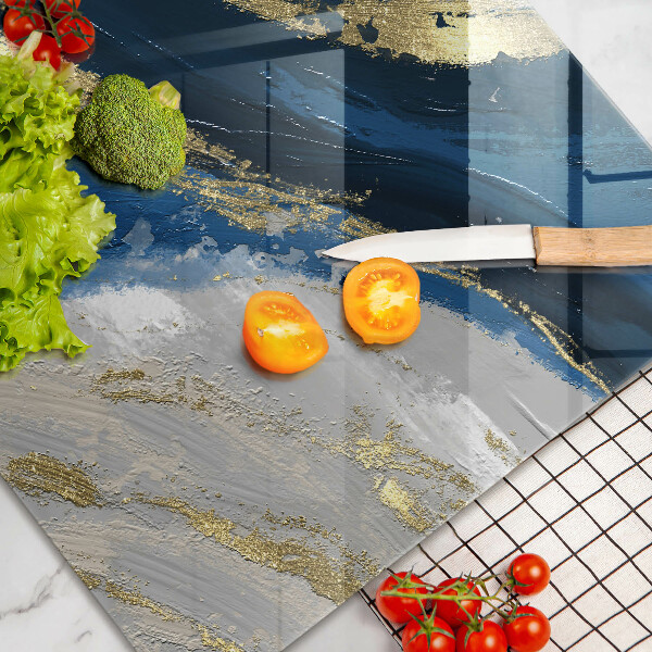 Protetor em vidro para fogão Textura com ouro