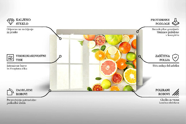 Protetor de fogão de vidro Frutas cítricas