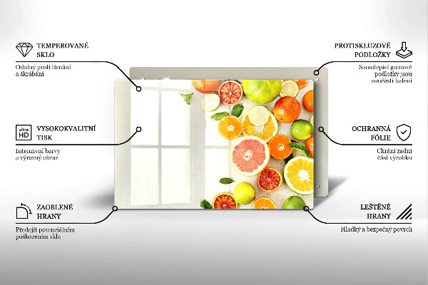 Protetor de fogão de vidro Frutas cítricas