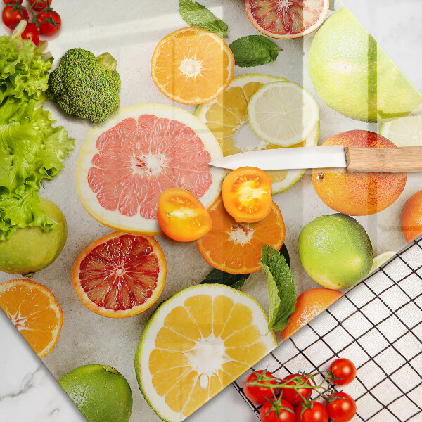 Protetor de fogão de vidro Frutas cítricas