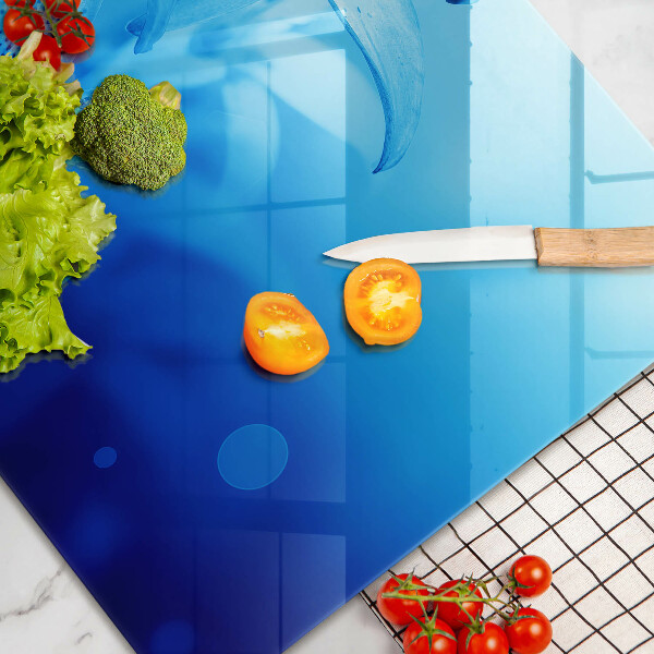 Protetor em vidro para fogão Flores azuis