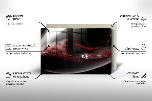 Protetor de fogão de vidro Um copo de vinho tinto