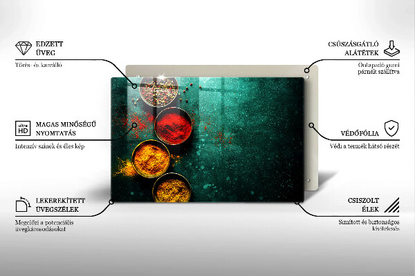 Protetor em vidro para fogão Especiarias orientais