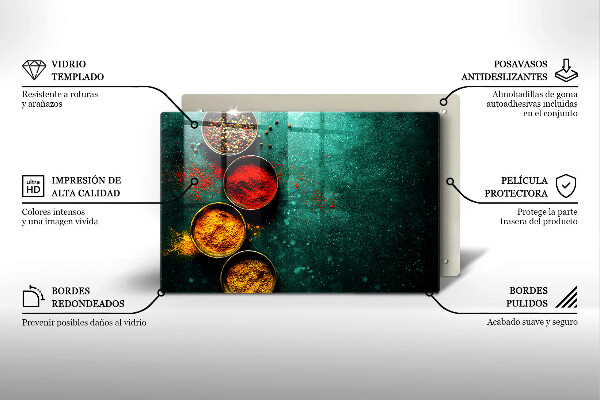 Protetor em vidro para fogão Especiarias orientais