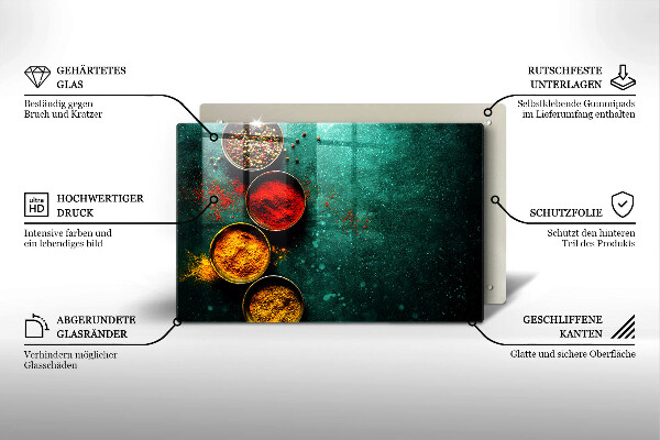 Protetor em vidro para fogão Especiarias orientais
