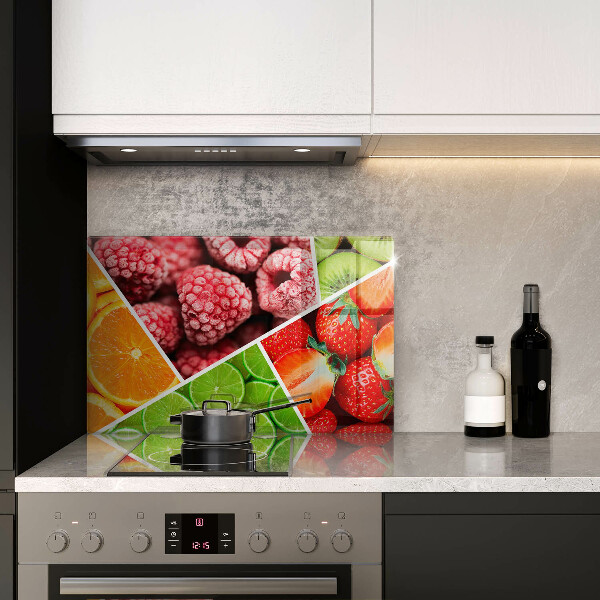 Protetor de fogão de vidro Frutas coloridas