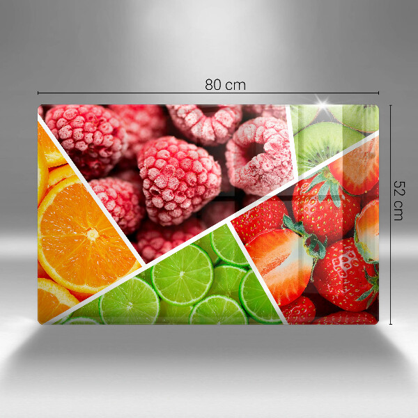 Protetor de fogão de vidro Frutas coloridas