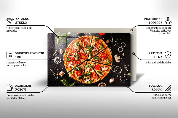 Protetor em vidro para fogão Pizza com cogumelos