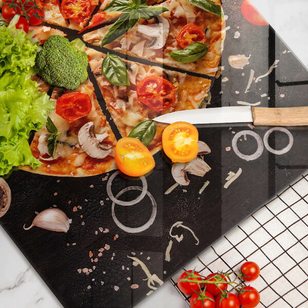 Protetor em vidro para fogão Pizza com cogumelos