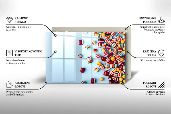 Protetor de fogão de vidro Doces coloridos