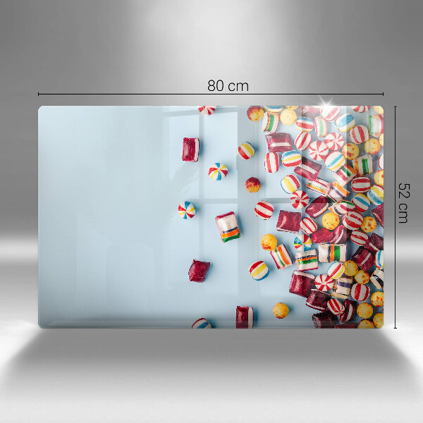 Protetor de fogão de vidro Doces coloridos