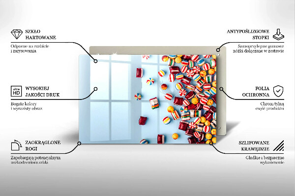 Protetor de fogão de vidro Doces coloridos