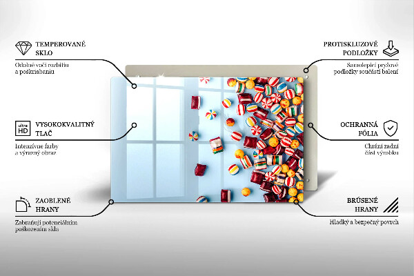 Protetor de fogão de vidro Doces coloridos