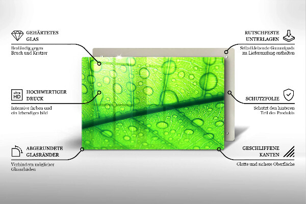 Protetor de fogão de vidro Close-up de uma folha