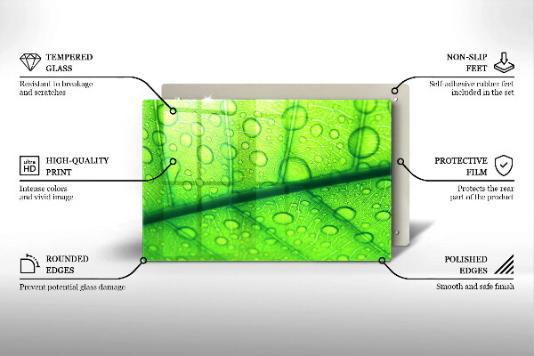 Protetor de fogão de vidro Close-up de uma folha
