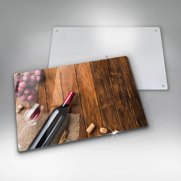 Protetor em vidro para fogão Uma garrafa de vinho tinto