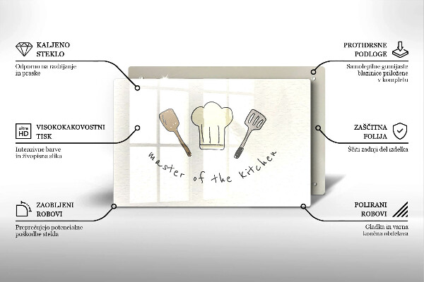 Protetor de fogão de vidro Mestre da Cozinha