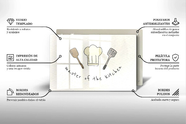 Protetor de fogão de vidro Mestre da Cozinha