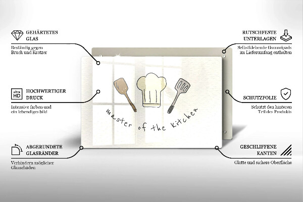 Protetor de fogão de vidro Mestre da Cozinha