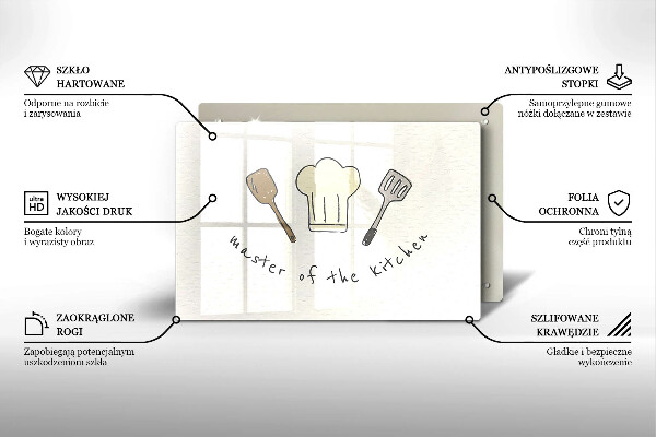 Protetor de fogão de vidro Mestre da Cozinha