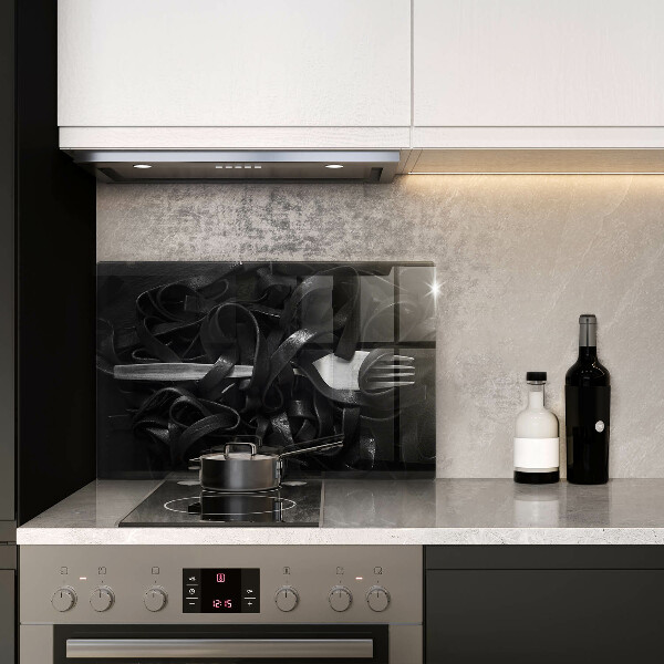 Protetor em vidro para fogão Massa Tagliatelle preta