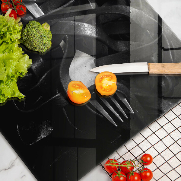 Protetor em vidro para fogão Massa Tagliatelle preta