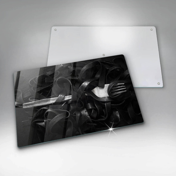 Protetor em vidro para fogão Massa Tagliatelle preta