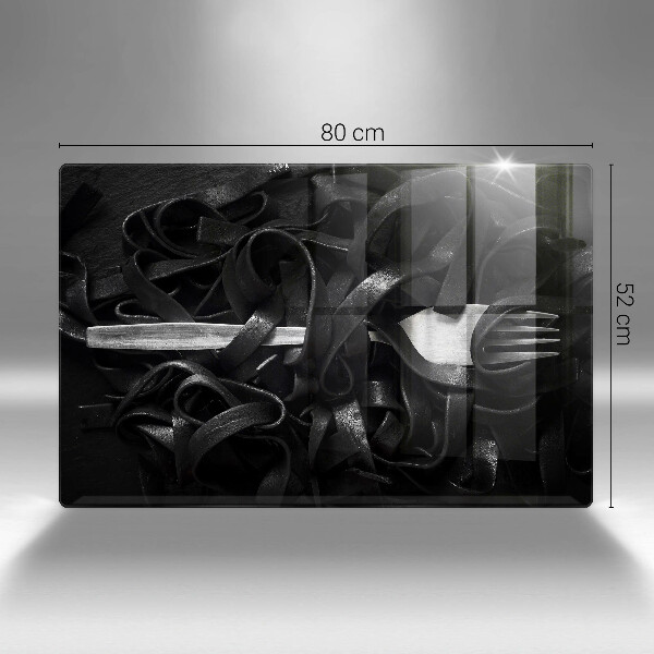 Protetor em vidro para fogão Massa Tagliatelle preta