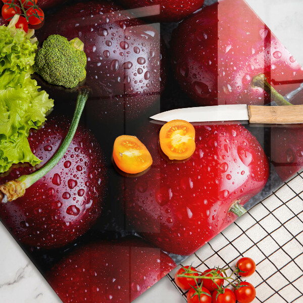 Protetor de fogão de vidro Close-up de cerejas