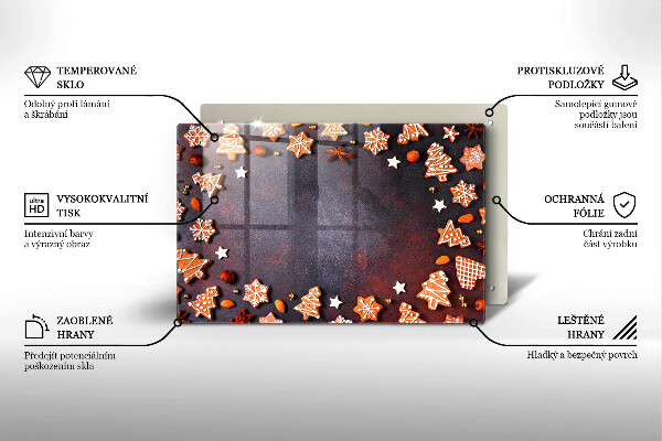 Protetor para fogão de vidro Biscoitos de gengibre de Natal