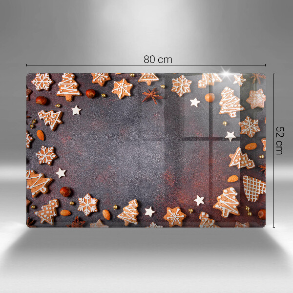 Protetor para fogão de vidro Biscoitos de gengibre de Natal