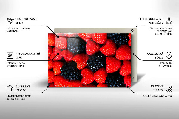 Cobertura placa vitrocerámica Framboesas e amoras