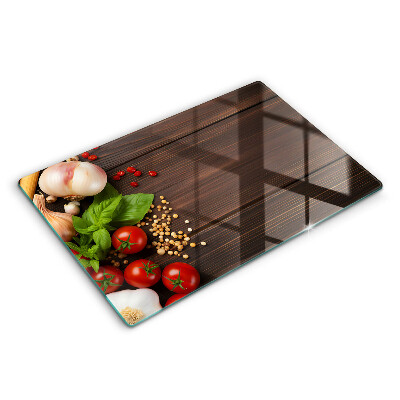 Protetor em vidro para fogão Vegetais na mesa