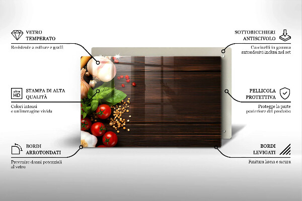 Protetor em vidro para fogão Vegetais na mesa