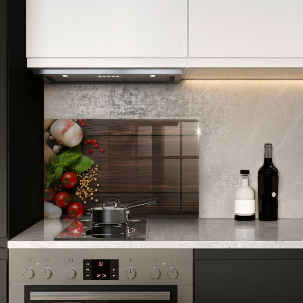 Protetor em vidro para fogão Vegetais na mesa