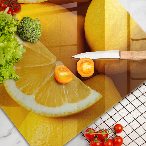 Protetor de fogão de vidro Limões suculentos