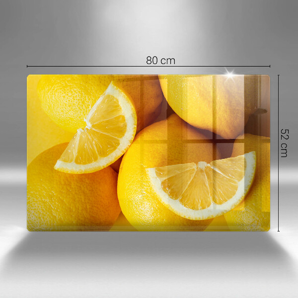 Protetor de fogão de vidro Limões suculentos